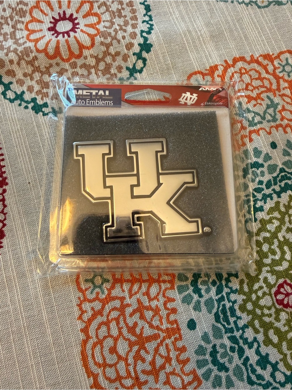 NWT University of Kentucky Silver Auto Emblem